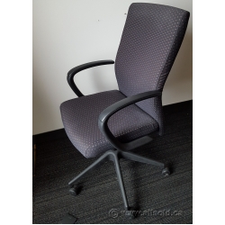 ReAlign Grey High Back Adjustable Meeting Chair with Fixed Arms